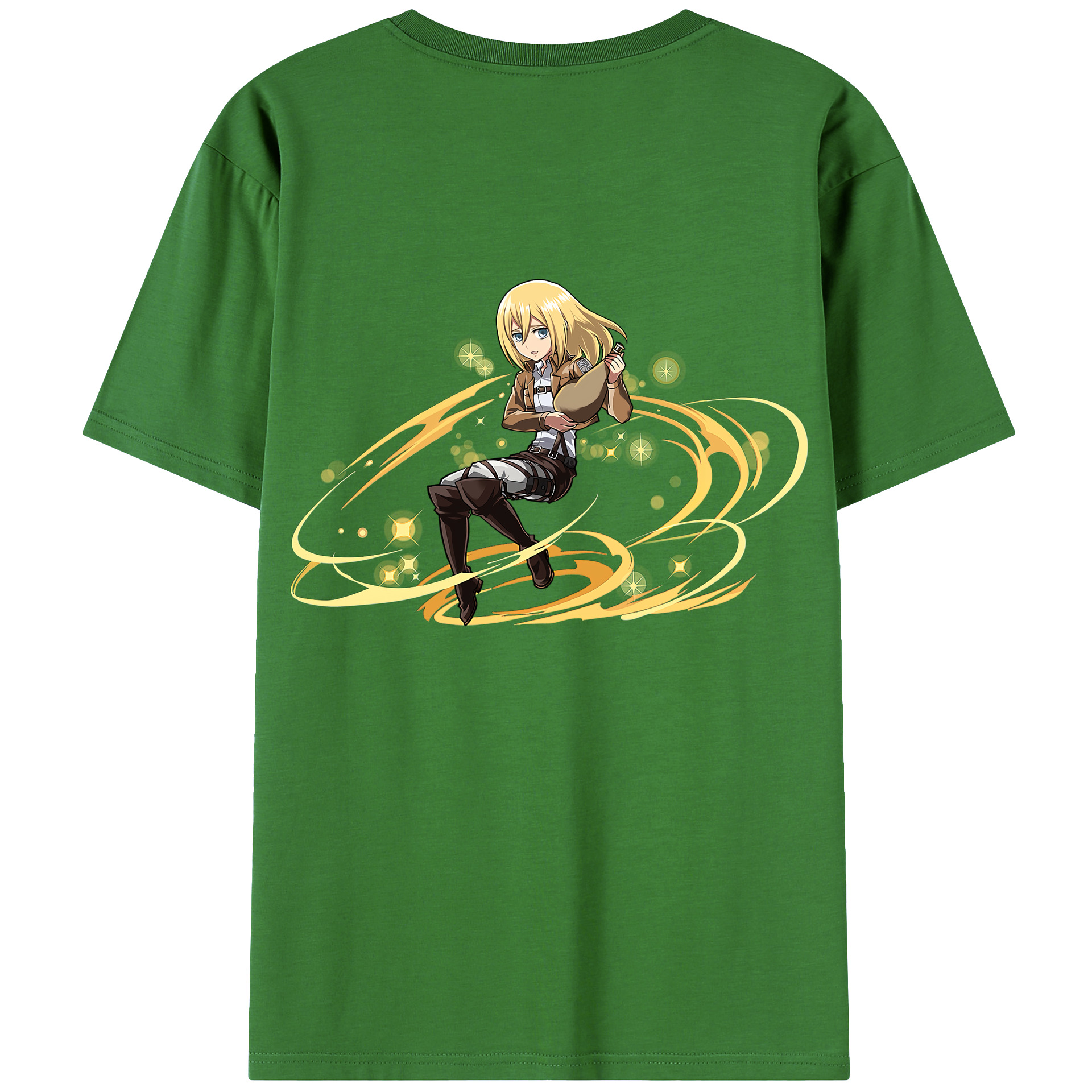 （画像用） 進撃の巨人 クリスタ·レンズ Attack on Titan Christa Lenz レディース半袖Tシャツ(バックプリント)